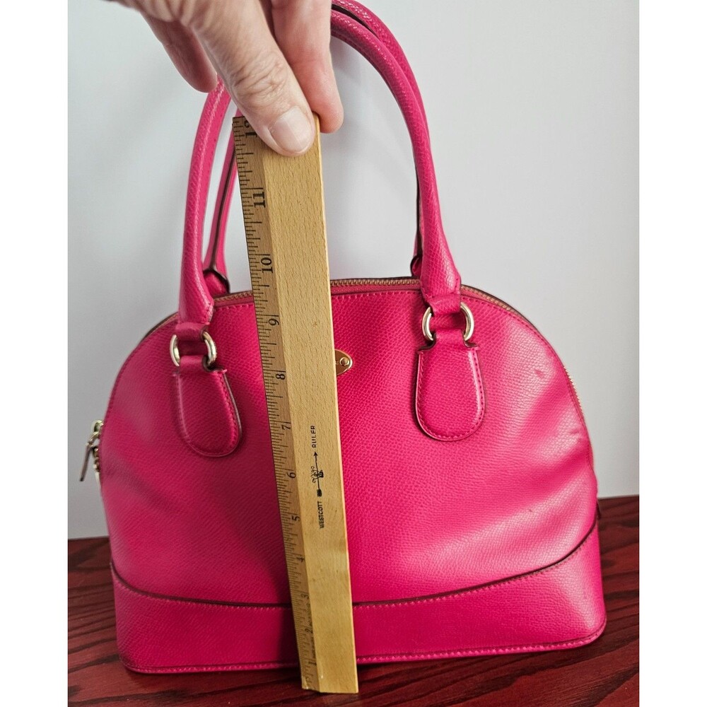 Coach Cora Dome Satchel Pink Crossgrain Leather Crossbody Gold Hardware - Picture 13 of 14